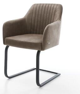 DELIFE Jedálenská stolička Greg-Flex mikrovlákno taupe vintage jedálenská stolička plochá čierna vrecková pružina