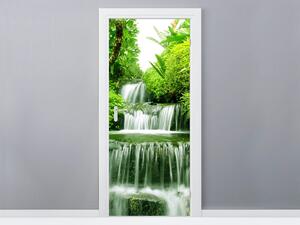 Gario Fototapeta na dvere Vodopád v dažďovom pralese Veľkosť: 95 x 205 cm, Materiál: Samolepiaca