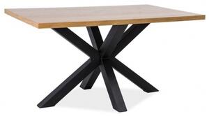 X-ROSS BLACK WOOD stôl 180 x 90 cm MDF s dubovou dyhou