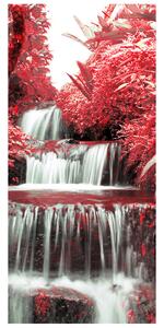 Gario Fototapeta na dvere Vodopád v červenej prírode Veľkosť: 95 x 205 cm, Materiál: Samolepiaca