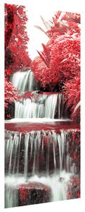 Gario Fototapeta na dvere Vodopád v červenej prírode Veľkosť: 95 x 205 cm, Materiál: Samolepiaca