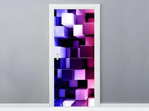 Gario Fototapeta na dvere Farebné 3D kocky Veľkosť: 95 x 205 cm, Materiál: Samolepiaca