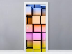 Gario Fototapeta na dvere Dúhové kocky 3D Veľkosť: 95 x 205 cm, Materiál: Samolepiaca
