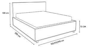 Čalúnená posteľ AMADEO, vrátane LED, 180x200, sawana21