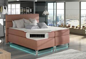 Čalúnená posteľ BASILIO, bez LED, 140x200 cm, sawana 21