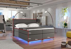 Čalúnená posteľ BASILIO, bez LED, 180x200 cm, sawana 21