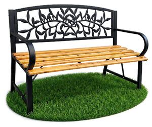 Ak furniture Záhradná lavička REO prírodné drevo/čierna