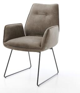 DELIFE Jedálenská stolička Zoa-Flex mikrovlákno taupe vintage tenká podstava čierna vrecková pružina