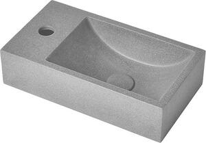 CREST L betónové umývadlo vrátane výpuste, 40x22 cm, čierny granit AR403