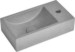 CREST R betónové umývadlo vrátane výpuste, 40x22 cm, čierny granit AR409