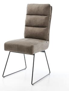 DELIFE Jedálenská stolička Pela-Flex mikrovlákno taupe vintage tenká podstava čierna vrecková pružina