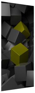 Fototapeta na dvere Čierno - zlaté kocky Materiál: Samolepiaca, Rozmery: 95 x 205 cm