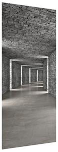 Gario Fototapeta na dvere Sivý kamenný tunel Veľkosť: 95 x 205 cm, Materiál: Samolepiaca