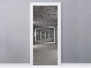 Gario Fototapeta na dvere Sivý kamenný tunel Veľkosť: 95 x 205 cm, Materiál: Samolepiaca