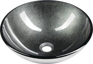 SKIN sklenené umývadlo priemer 42 cm, šedá metalická 2501-16