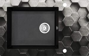 Deante Andante, 1-komorový sklo-granitový drez 780x488x220 mm, šedá-grafitová, DEA-ZSN_GL1C