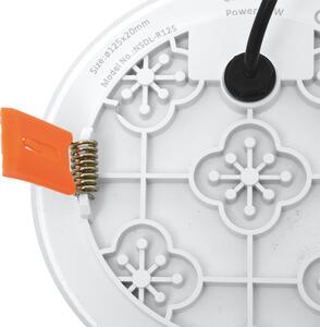 Biely zabudovateľný LED panel guľatý 125 mm 11W IP65 Farba svetla Denná biela