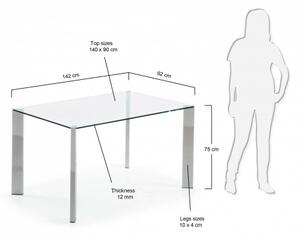 SPOT stôl 140 x 90 cm číre priesvitné