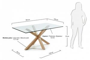ARGO GLASS stôl 180 x 100 cm
