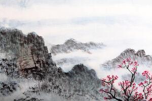 Tapeta tradičná čínska maľba krajiny