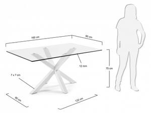 ARGO WHITE GLASS stôl 180 x 100 cm
