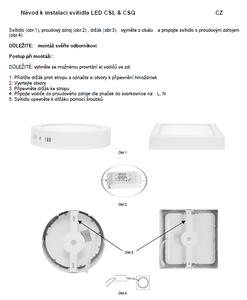 LED stropní svítidlo Ecolite LED-CSQ-12W/41/CHR