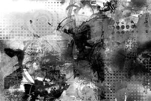 Samolepiaca tapeta grafická čiernobiela maľba