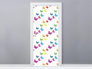 Fototapeta na dvere Farebné motýle Materiál: Samolepiaca, Veľkosť: 95 x 205 cm