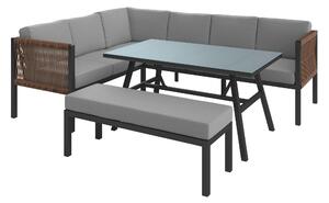 TERASOVÁ SEDACIA SÚPRAVA kov, plast, sklo, textil Ambia Garden - Série záhradného nábytku