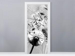 Fototapeta na dvere Krásne čiernobiele púpavy Materiál: Samolepiaca, Veľkosť: 95 x 205 cm