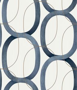 Vliesová tapeta, modrý oválny geometrický vzor OS4215, Modern Nature II, York