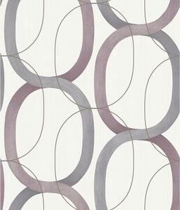 Vliesová tapeta, fialový oválny geometrický vzor OS4216, Modern Nature II, York