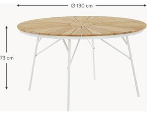Okrúhly záhradný stôl so stolovou doskou z tíkového dreva Ellen
