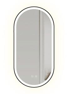 Tutumi Rea Oval, LED kúpeľňové zrkadlo 50x100cm LED OVL, čierny rám, HOM-02505