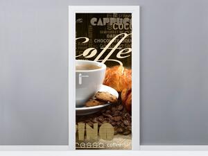 Fototapeta na dvere Chutná káva a croissant Materiál: Samolepiaca, Veľkosť: 95 x 205 cm