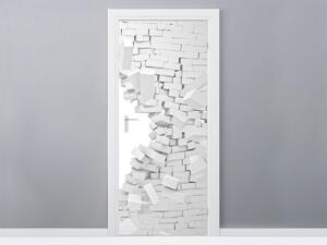 Gario Fototapeta na dvere Zničená stena z tehiel Veľkosť: 95 x 205 cm, Materiál: Samolepiaca