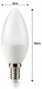 6x LED žiarovka E14 sviečka 8W 700lm - neutrálna biela