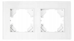 BERGE Dvojitý sklenený rámček pre zásuvku - biely