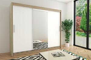 Skriňa s posuvnými dverami v šírke 250 cm TIMEA 1 - dub sonoma / biela