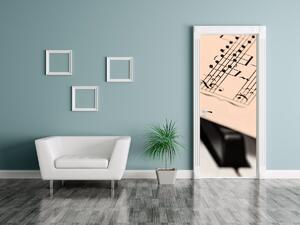 Gario Fototapeta na dvere Noty na klavíri Veľkosť: 95 x 205 cm, Materiál: Samolepiaca