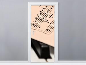 Gario Samolepiaca fototapeta na dvere Noty na klavíri Veľkosť: 95 x 205 cm