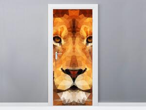 Gario Fototapeta na dvere Abstraktný lev Veľkosť: 95 x 205 cm, Materiál: Samolepiaca