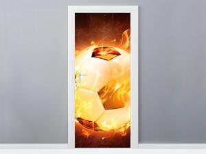 Fototapeta na dvere Ohnivá futbalová lopta Materiál: Samolepiaca, Veľkosť: 95 x 205 cm