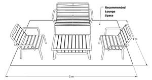 Sivý hliníkový záhradný lounge set pre 4 Spring - Ezeis