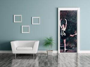 Gario Fototapeta na dvere Krásna baletka v čiernom Veľkosť: 95 x 205 cm, Materiál: Samolepiaca