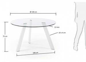 CARIB stôl biely 130 cm