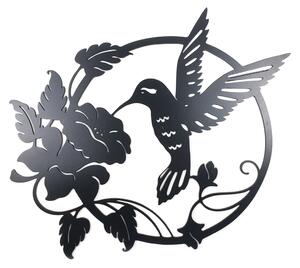 Veselá Stena Drevená nástenná dekorácia Kolibrík čierny