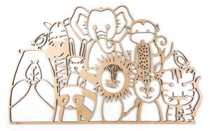 Veselá Stena Drevená nástenná dekorácia Africké zvieratá