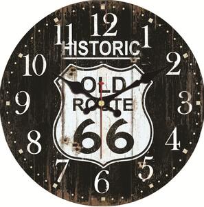 Veselá Stena Drevené nástenné hodiny Old Route 66