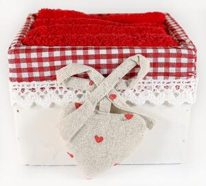 Darčekový set 4 ks červených uterákov 30x30 cm Ortisei